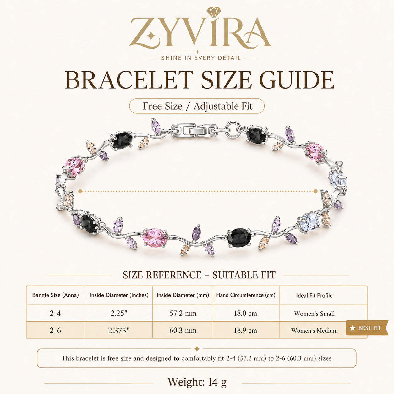 Angled view of the silver tulip multicolour bracelet